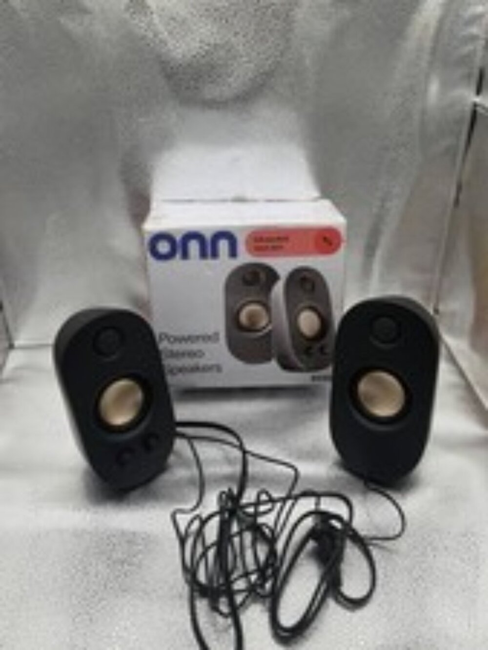 ONN USB Powered Stereo Speakers 2.0 Channel w/ Volume Control, 3.5mm AUX, Black